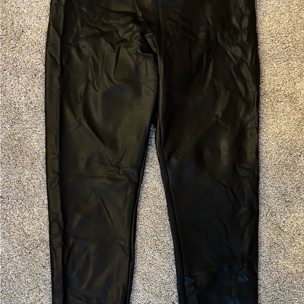 Sleek Black Faux Leather Pants